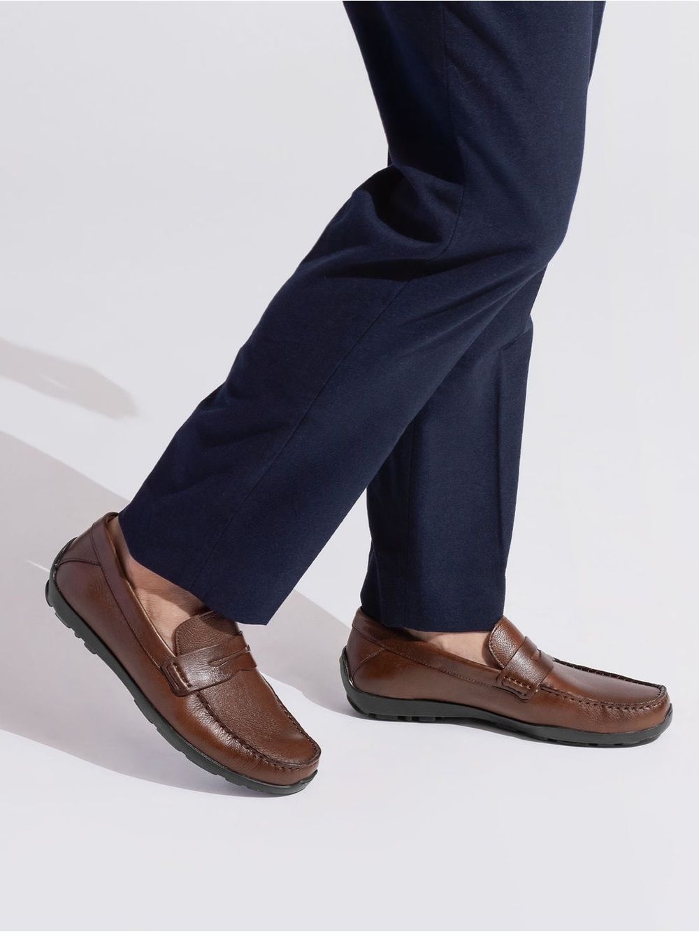 Samuel Hubbard Men’s Free Spirit Brown Leather Memory Foam Driver Loafers Sz 12M